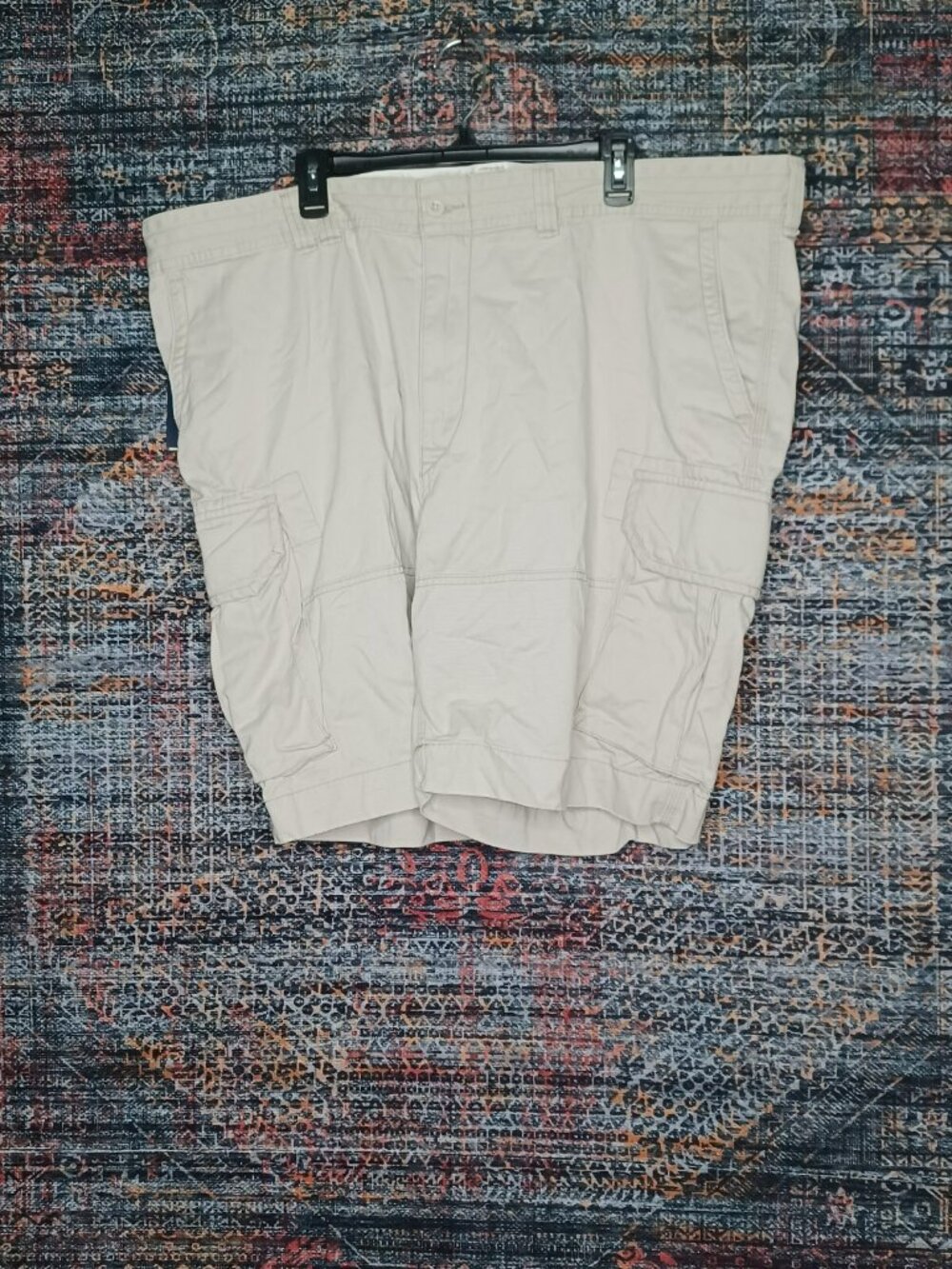 POLO Ralph Lauren mens solid light khaki flap chino cargo shorts 48B BIG NWT